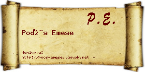 Poós Emese névjegykártya