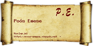 Poós Emese névjegykártya